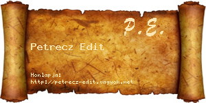Petrecz Edit névjegykártya